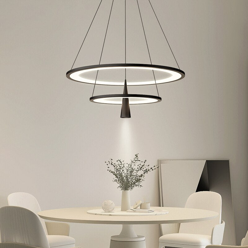 Modern Minimalist Led Pendant Lamp American Acrylic Circle Pendant Lights Hotel Hanging Lighting