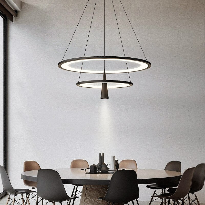 Modern Minimalist Led Pendant Lamp American Acrylic Circle Pendant Lights Hotel Hanging Lighting