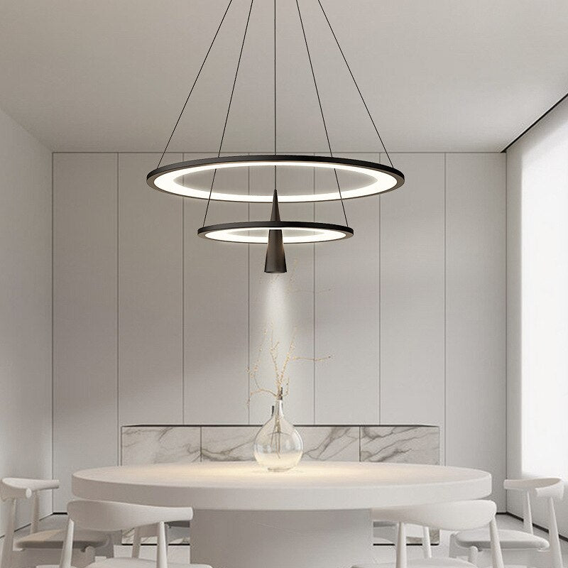 Modern Minimalist Led Pendant Lamp American Acrylic Circle Pendant Lights Hotel Hanging Lighting