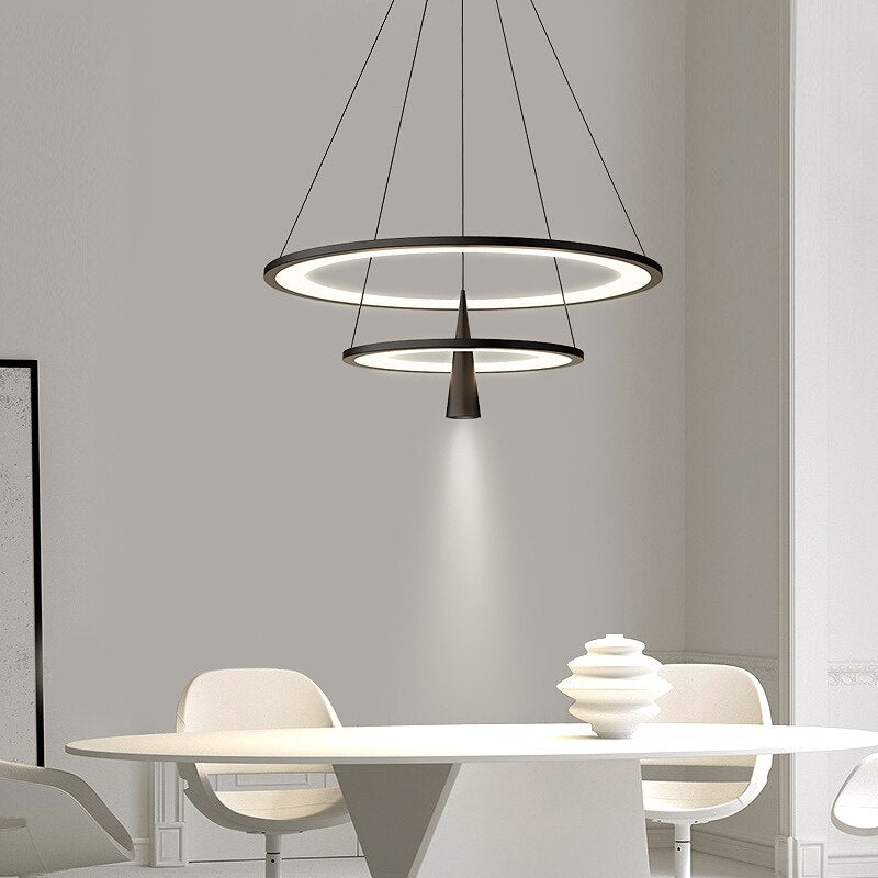 Modern Minimalist Led Pendant Lamp American Acrylic Circle Pendant Lights Hotel Hanging Lighting