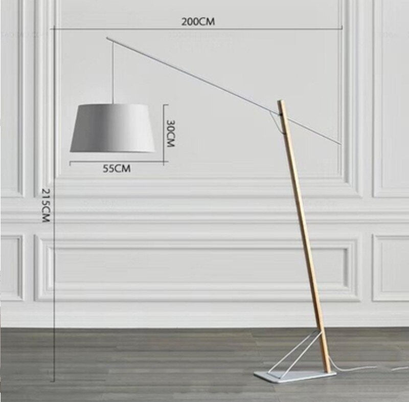 Nordic White Black Lamp Floor Lamp Wooden Standing