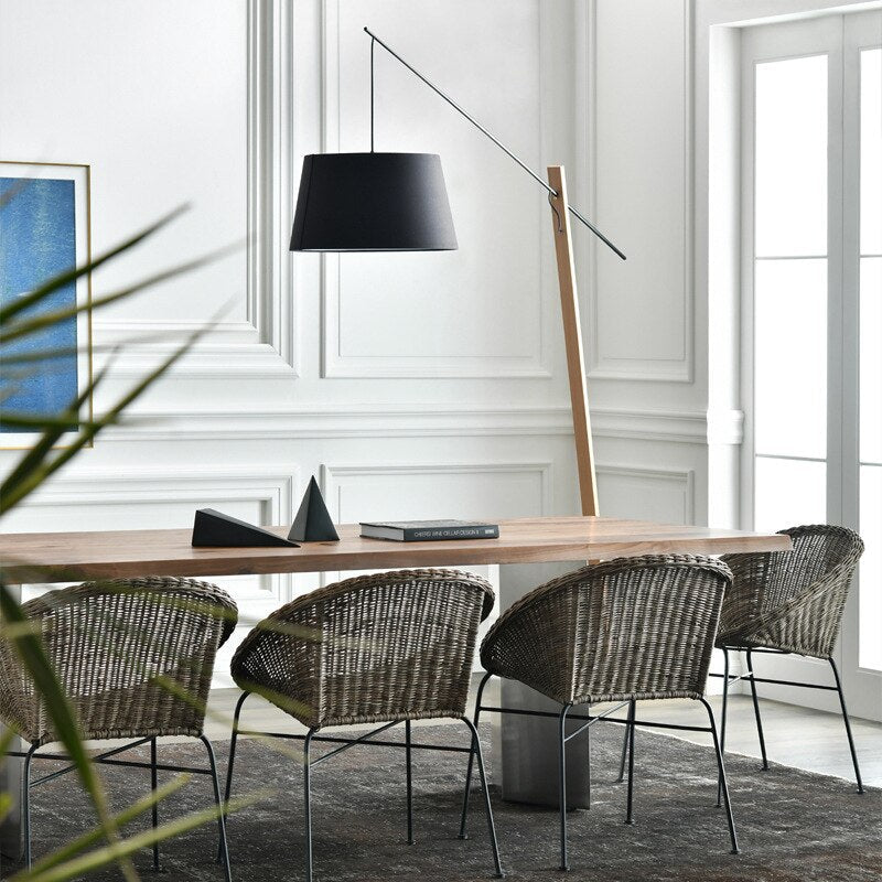 Nordic White Black Lamp Floor Lamp Wooden Standing