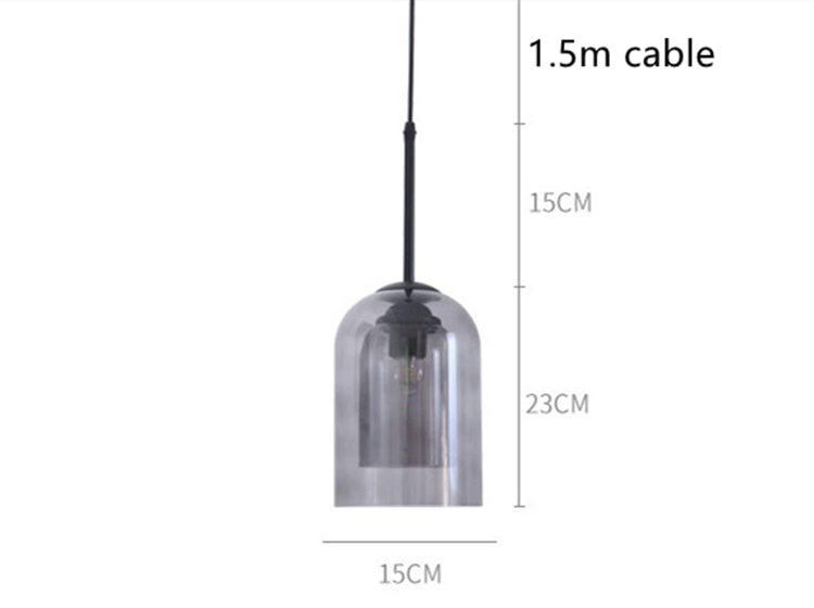 Glass Double Glass Lampshade Pendant Light