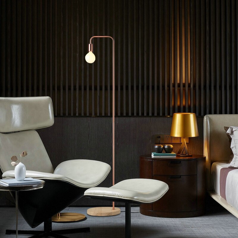 Rose Gold LED Standing Light Indoor Lighting Floor Lamp Minimalist