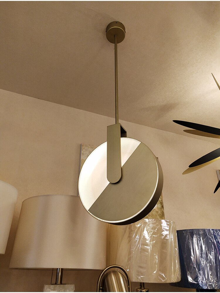 LED Gold Metal Round Wheel Pendant Hanging Lamp Droplight